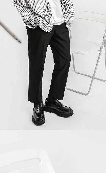 Men's Black Soft-soled Leather Shoes