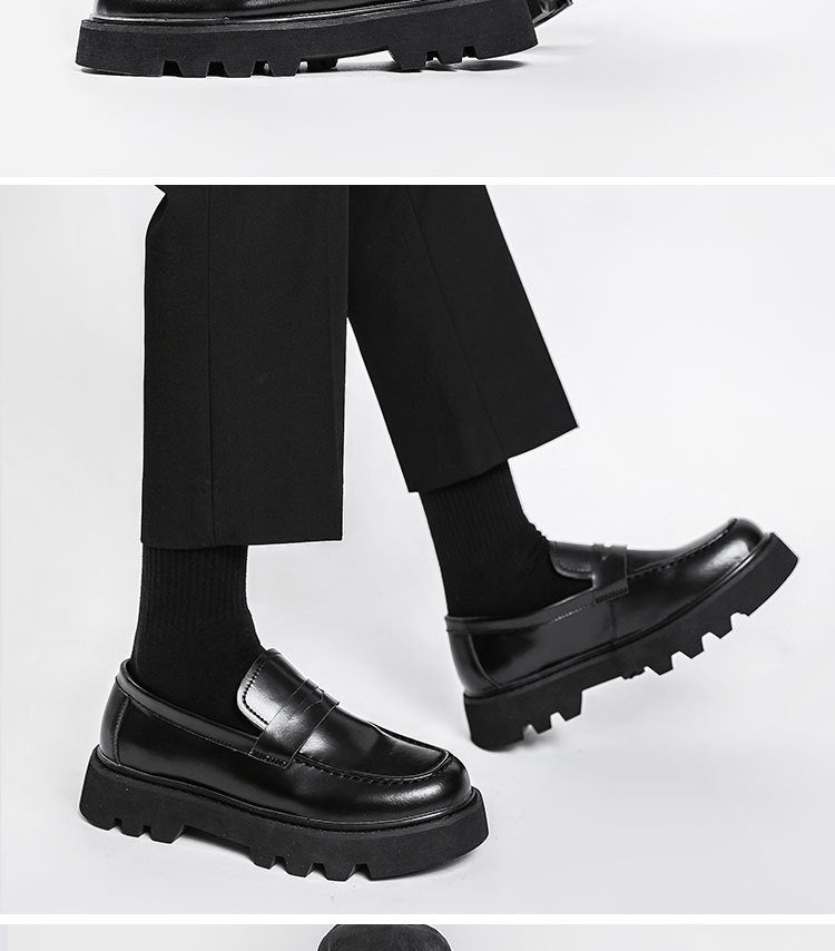 Men's Black Soft-soled Leather Shoes