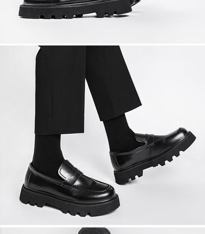 Men's Black Soft-soled Leather Shoes