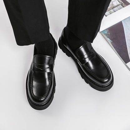 Men's Black Soft-soled Leather Shoes