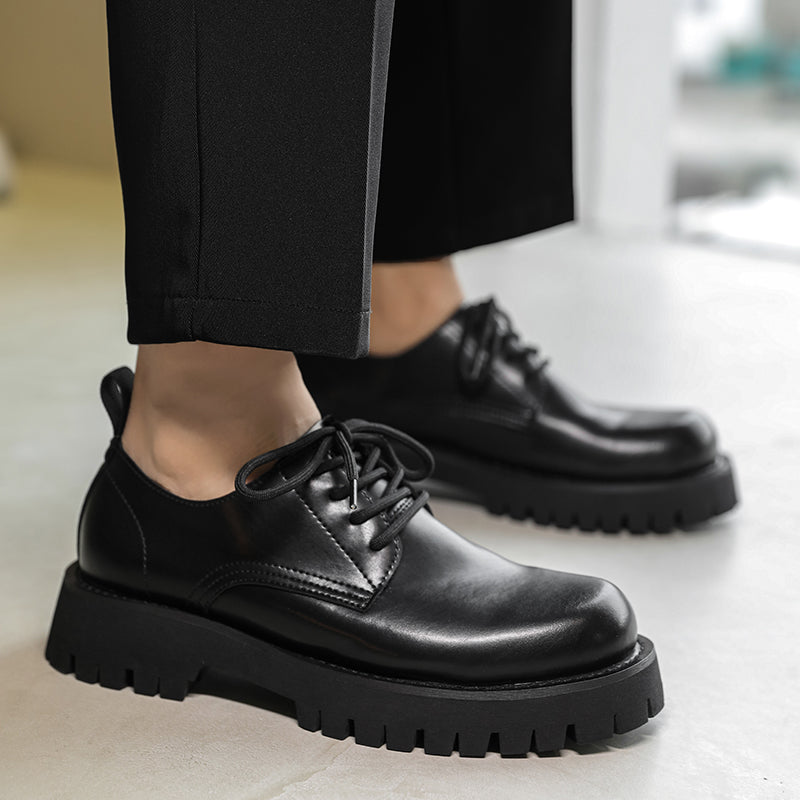 Leather Thick High Top Shoes