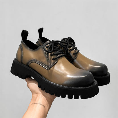 Leather Thick High Top Shoes